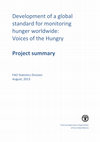 Research paper thumbnail of Development of a Global Standard for Monitoring Hunger Worldwide