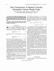 Research paper thumbnail of New constructions of optimal cyclically permutable constant weight codes