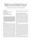 Research paper thumbnail of Weight gain and metabolic issues of medicines used for bipolar disorder