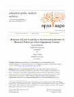 Research paper thumbnail of Response of local academia to the internationalization of research policies in a non-Anglophone country