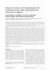 Research paper thumbnail of Vitamin D status and hospitalisation for childhood acute lower respiratory tract infections in Nigeria