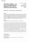 Research paper thumbnail of Look Who Is Talking … and Who Is Listening: Finding an Integrative “We” Voice in Entrepreneurial Scholarship