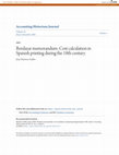 Research paper thumbnail of The Bordázar Memorandum: Cost Calculation in Spanish Printing During the 18TH Century