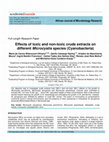 Research paper thumbnail of Effects of toxic and non-toxic crude extracts on different Microcystis species (Cyanobacteria)