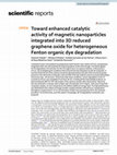 Research paper thumbnail of Toward enhanced catalytic activity of magnetic nanoparticles integrated into 3D reduced graphene oxide for heterogeneous Fenton organic dye degradation