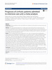 Research paper thumbnail of Prognosis of cirrhotic patients admitted to intensive care unit: a meta-analysis