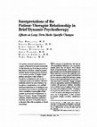 Research paper thumbnail of Interpretations of the patient-therapist relationship in brief dynamic psychotherapy : effects on long-term mode-specific changes