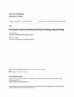 Research paper thumbnail of One teacher\u27s response to literacy learning and teaching using technology