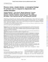 Research paper thumbnail of Diverse voices, simple desires: a conceptual design for primary care to respond to depression and related disorders