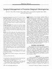 Research paper thumbnail of Surgical Management of Foramen Magnum Meningiomas