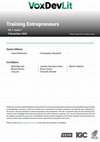 Research paper thumbnail of Summary 3 Lit Training Entrepreneurs