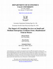 Research paper thumbnail of The Impact of Consulting Services on Small and Medium Enterprises: Evidence from a Randomized Trial in Mexico