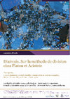 Research paper thumbnail of Diairesis : Sur la méthode de division chez Platon et Aristote