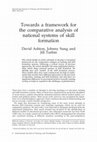 Research paper thumbnail of Towards A Framework For The Comparative Analysis Of National Systems Of Skill Formation