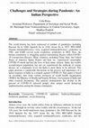 Research paper thumbnail of Challenges and Strategies during Pandemic : An Indian Perspective