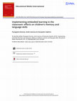 Research paper thumbnail of Implementing embodied learning in the classroom: effects on children’s memory and language skills