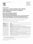 Research paper thumbnail of Comparison of spinal anesthesia with combined sciatic-femoral nerve block for outpatient knee arthroscopy