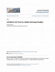 Research paper thumbnail of Left Behind: End Times for a Media Technology Paradigm