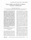 Research paper thumbnail of Design of Higher Order FIR Filter for Different Techniques of Multiplication