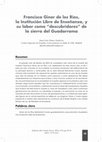 Research paper thumbnail of Francisco Giner de los Ríos, la Institución Libre de Enseñanza, y su labor como “descubridores” de la sierra del Guadarrama