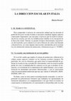 Research paper thumbnail of La dirección escolar en Italia