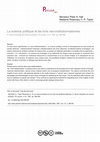 Research paper thumbnail of La science politique et les trois néo-institutionnalismes