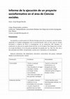 Research paper thumbnail of Informe de la ejecución de un proyecto socioformativo en el área de Ciencias sociales