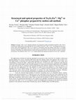 Research paper thumbnail of Structural and optical properties of Ta2O5:Eu3+: Mg2+ or Ca2+ phosphor prepared by molten salt method