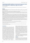 Research paper thumbnail of Overview of community health worker programmes in Afghanistan, Egypt, and Pakistan