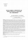 Research paper thumbnail of Notas sobre la propuesta de tipificación de la apología del terrorismo