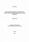 Research paper thumbnail of Experimental investigation of the behavioural toxicity of an environmental pollutant heavy metal, manganese