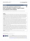 Research paper thumbnail of Cri du chat syndrome patients have DNA methylation changes in genes linked to symptoms of the disease