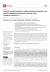 Research paper thumbnail of Omicron Variant Generates a Higher and More Sustained Viral Load in Nasopharynx and Saliva Than the Delta Variant of SARS-CoV-2