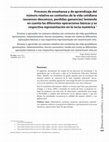 Research paper thumbnail of Procesos de enseñanza y de aprendizaje del número relativo en contextos de la vida cotidiana (ascensos-descensos, perdidas-ganancias) teniendo en cuenta las diferentes operaciones básicas y su respectiva representación en la recta numérica