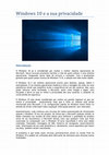 Research paper thumbnail of Windows 10 e a sua privacidade