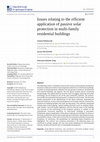 Research paper thumbnail of Issues relating to the efficient application of passive solar protection in multi-family residential buildings