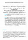 Research paper thumbnail of Analysis of Security Algorithms for a Distributed Database