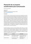 Research paper thumbnail of Planeación de un proyecto socioformativo para Comunicación