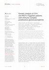 Research paper thumbnail of Genetic analysis of CFH and MCP in Egyptian patients with immune-complex proliferative glomerulonephritis