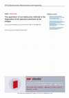 Research paper thumbnail of The application of non-destructive methods in the diagnostics of the approach pavement at the bridges