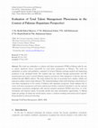 Research paper thumbnail of Evaluation of Total Talent Management Phenomena in the Context of Pakistan (Expatriates Perspective)