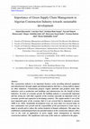 Research paper thumbnail of Importance of Green Supply Chain Management in Algerian Construction Industry towards sustainable development