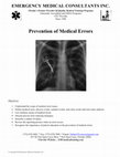 Research paper thumbnail of Prevention of medical errors