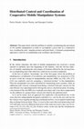 Research paper thumbnail of Distributed Control and Coordination of Cooperative Mobile Manipulator Systems