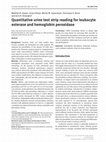 Research paper thumbnail of Quantitative urine test strip reading for leukocyte esterase and hemoglobin peroxidase