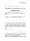 Research paper thumbnail of The Factors Affecting the Level of Information Disclosure on Financial Statements in the Industrial Enterprises Listed on Ho Chi Minh Stock Exchange