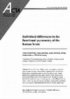 Research paper thumbnail of Individual differences in the functional asymmetry of the human brain