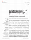 Research paper thumbnail of Empathy in Facial Mimicry of Fear and Disgust: Simultaneous EMG-fMRI Recordings During Observation of Static and Dynamic Facial Expressions