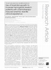 Research paper thumbnail of Use of biosimilar epoetin to increase hemoglobin levels in patients with chemotherapy-induced anemia: real-life clinical experience