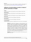 Research paper thumbnail of Influence of social media on youth